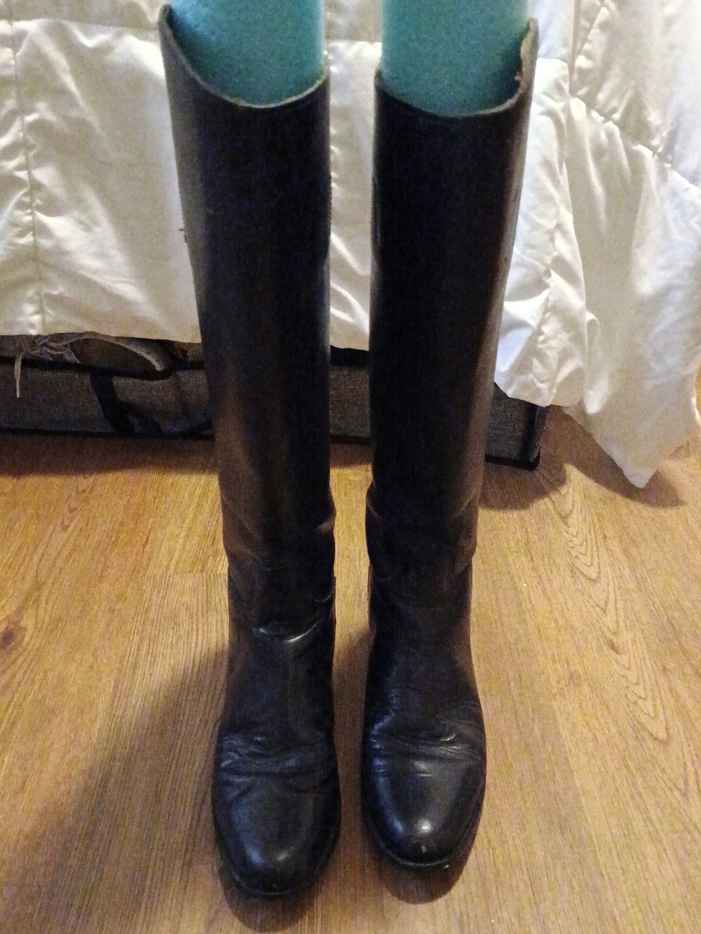 Vintage Tall Black Leather Riding Boots